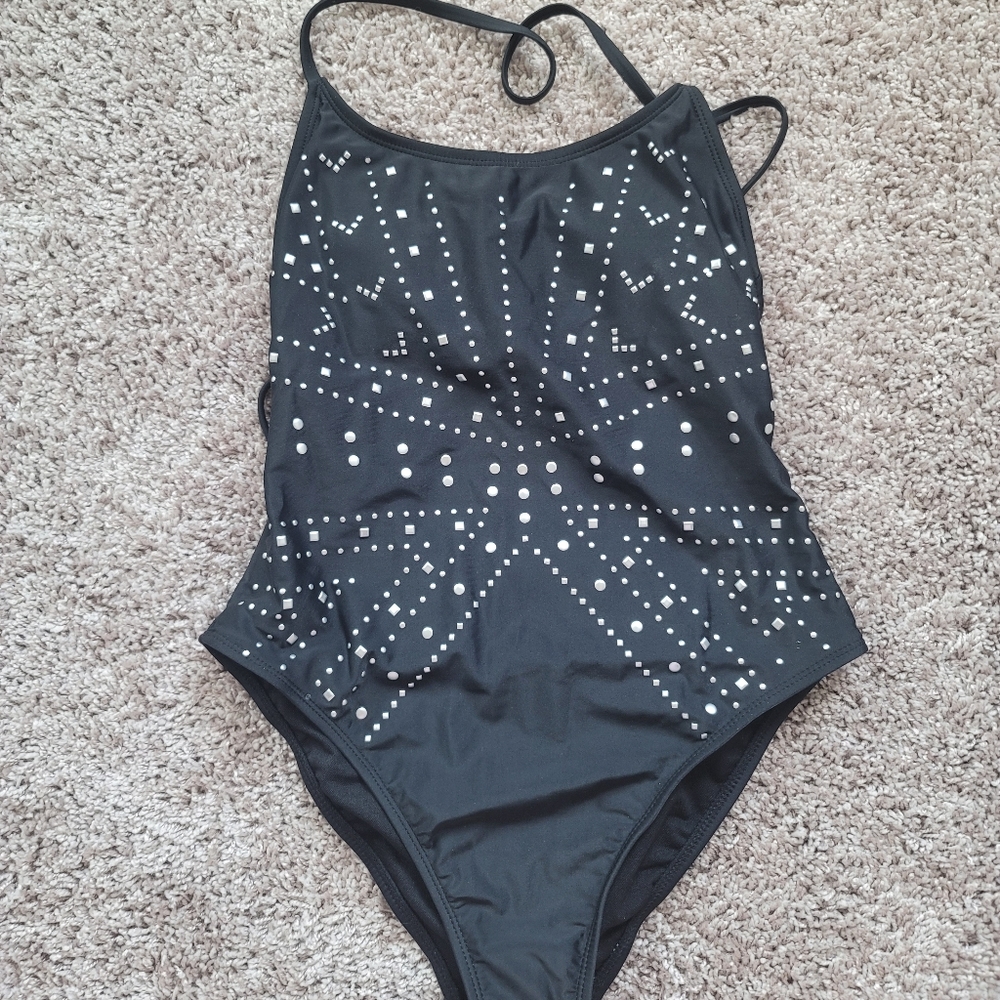 Target Black One-Piece Swimsuit with Silver Stud Detail